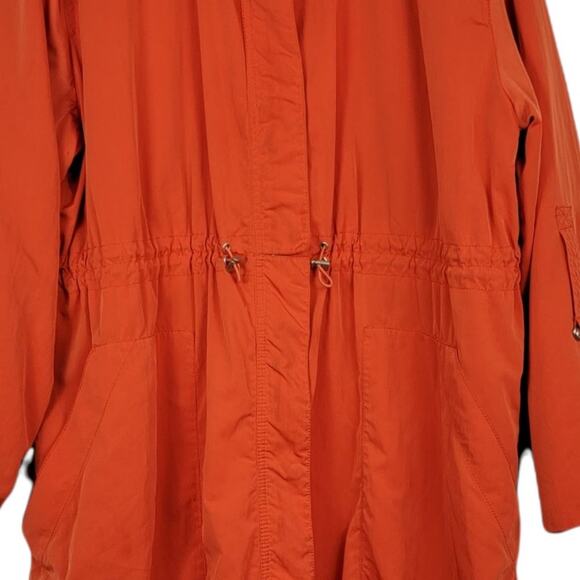 Victor by Victor Alfaro Orange Zipper All-Weather Trench Coat - L - Picture 3 of 6